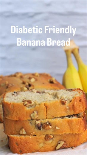 Low Carb Banana Bread recipe. #diabeticfriendly #lowcarb #bananabread #recipe