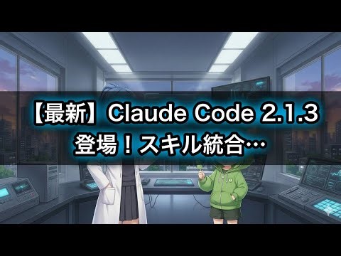 【最新】Claude Code 2.1.3登場！スキル統合＆新機能で操作性大幅UP