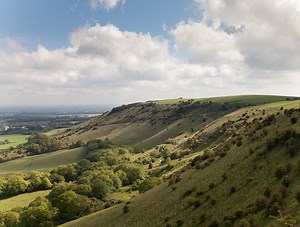 The South Downs at Ditchling Beacon, looking east.