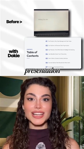 LeeNor Dikel | The Queen of AI on Instagram: "Just wrapped up a last-minute presentation for my app project… and I almost lost my mind 😅. But then I found @dokie.ai — the AI that actually gets your ideas and turns chaos into polished, professional slides in minutes. No fluff, no broken layouts, just real slides ready to impress. And guess what? It’s completely free right now — no paid features at all! 🚀 If you hate wasting hours on messy decks, this is a game-changer. And remember — the best A