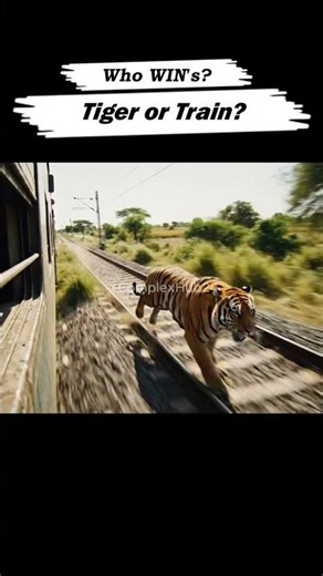 Who Will Win the Race? Tiger or Train? 🐅🚆#tiger #train