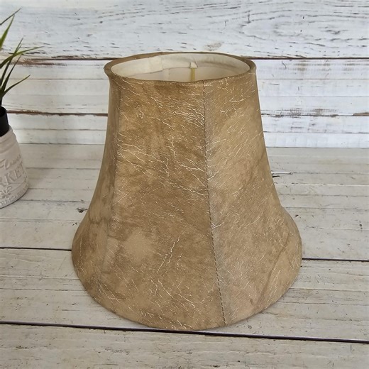 Small Faux Leather Bell Lamp Shade: Cloth, Art Deco Glam - Etsy