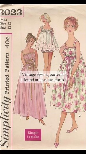 Vintage sewing patterns are so dreamy and elegant 🤍 #vintage #sewingpatterns #sewingtutorial