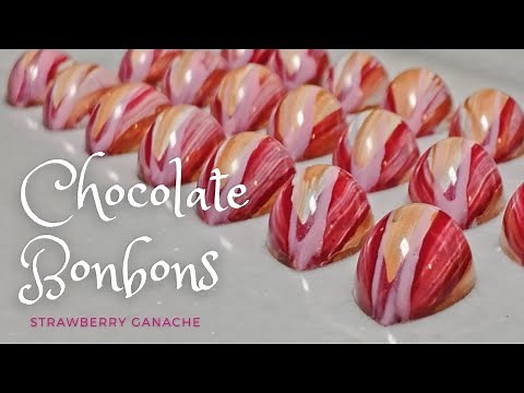 Chocolate Bonbons with Strawberry Ganache Recipe, How to Make Professional Chocolate Bonbons at Home