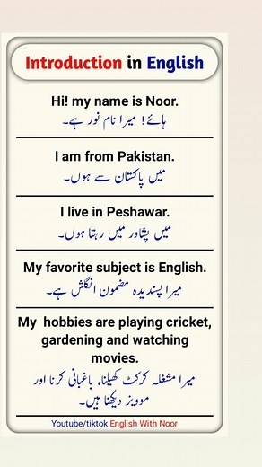 English Introduction | Daily Use Sentences | Spoken English