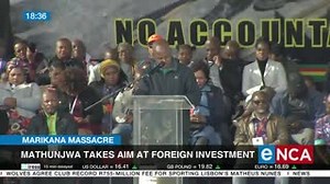 13K views · 271 reactions | AMCU president Joseph Mathunjwa took a swipe at the ongoing talks about foreign direct investment in the country. He says this is simply thieves doing what they know best. He was speaking at the commemoration today of the Marikana massacre. #DStv403 #eNCA | eNCAnews | Facebook