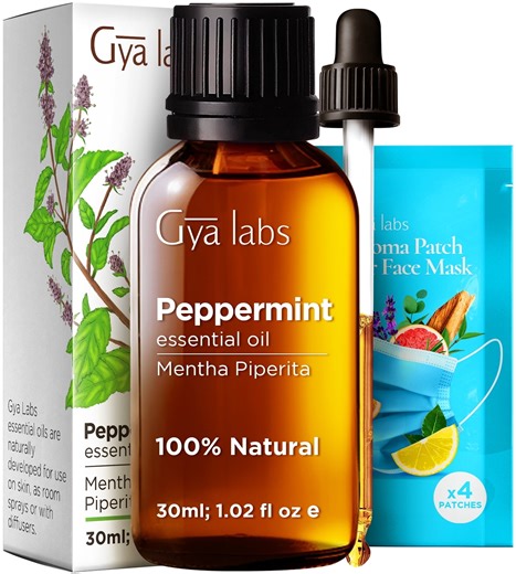 Gya Labs Peppermint Oil for Diffuser & Aromatherapy - Peppermint Essential Oils for Skin, Hair, DIY, Self-Care, Candle Making - Cooling, Minty Scent (1.02 Fl Oz)