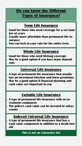 Many types of life insurance are available, with different rules for coverage, premiums and other policy benefits. Permanent policies, such as whole life and universal life, don’t have a set expiration date. Temporary term policies do. Term policies start out more affordable but get more expensive if you decide to renew. Some permanent policies build cash value — money you can take out while alive. The way this works depends on the policy. Understanding the different types of life insurance can 
