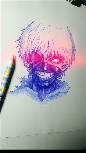 Ken Kaneki Portrait Drawing #viral #shorts #youtubeshorts