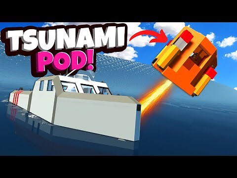 Using a NEW Tsunami Escape Pod to Survive Massive Waves in Stormworks Multiplayer!