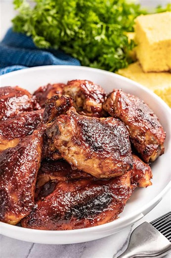 49K views · 942 reactions | This Oven Baked BBQ Chicken is easy to make and includes a homemade no-cook barbecue sauce. It's finger licking good! https://thestayathomechef.com/oven-baked-bbq-chicken/ | The Stay At Home Chef | Facebook