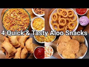 4 Must Try Potato Snacks Recipes for Kids | Healthy & Tasty Aloo Snacks with Spicy Garlic Chatni