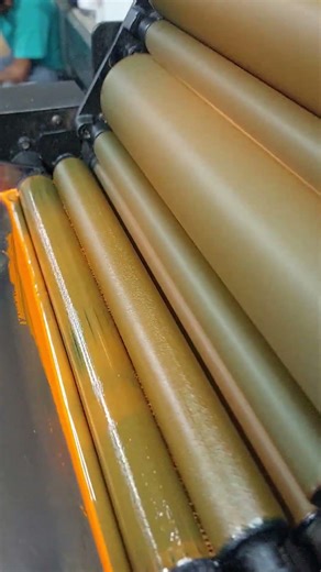 Two colour printing, numbering and perforating in one pass.