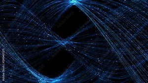 3d render abstract background with complex twisted particles. Structures and detailed lines of particles with glow elements. Perfect for business or technology background.