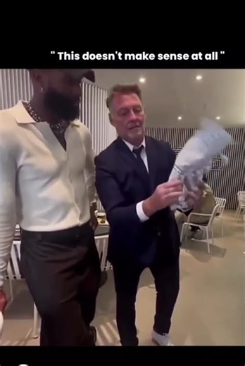 He press the undo shortcut, Ctrl+Z.