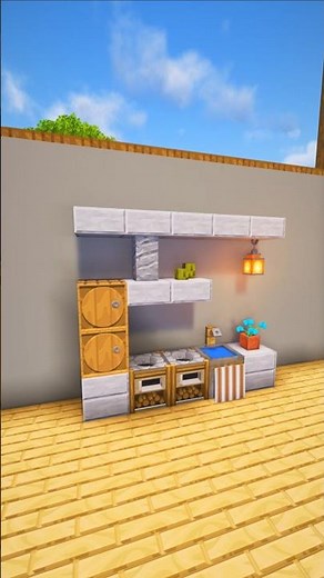 Minecraft Aesthetic Kitchen Design Tutorial 🍳🌿 | Modern Interior Hack!