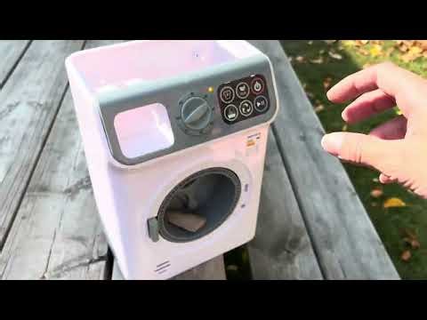 Old 4 year old toy washing machine destruction