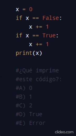 😲Estructura Condicional O Selectiva: if simple En Python 🚀 Un if simple en Python funciona evaluando una condición y ejecutando un bloque de código solo si esa condición es True (verdadera). Si la condición es False, Python omite ese bloque y continúa con el código siguiente, controlando así el flujo del programa. . . . #python | Profesor Clases de Programación y Algoritmos Java Python Visual Studio