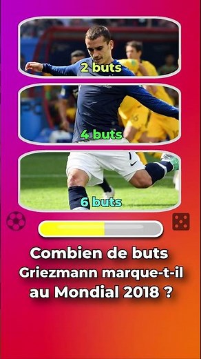 👉 Combien de buts Griezmann a-t-il marqué au Mondial 2018 ? 🏆 #MyQuiz #Griezmann #Football