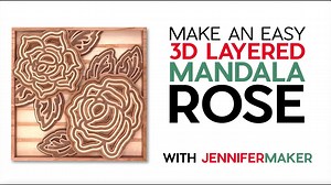 Are you ready to tackle wood veneer with your Maker or Explore? My 3D Layered Mandala Rose is an intermediate project that I think you'll love! I'll show you the specific materials and settings to create this beautiful piece of art in wood, but also in cardstock. Get the free cut files on my blog at: https://jennifermaker.com/layered-mandala-rose-3d/ | JenniferMaker.com