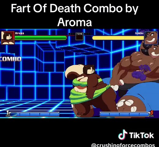 💨 Of Death Combo ❤️. Crushing Force. Characters owned by kazecat. :) #FightingGame #Farting #Farts #fightinggamescommunity #Kazecat #Mugen #Squashing #Aroma #jumba #combo