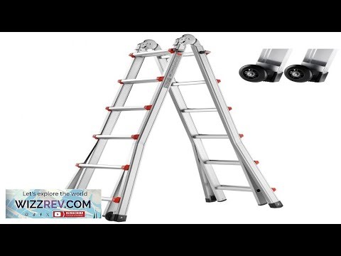 VEVOR Telescoping Ladder A Frame 20.5 FT Compact Aluminum Extension Ladder Multi Function