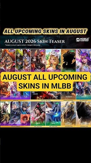 ALL August 2026 MLBB Leaks! Collector, Epic, Starlight & Free Skins