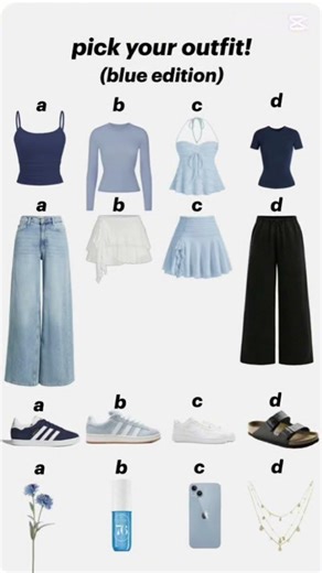 Pick your blue outfittt