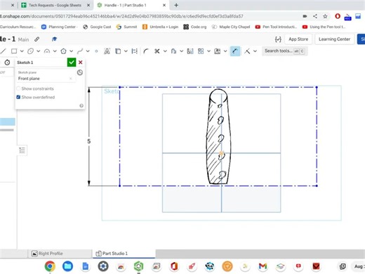 Onshape 曲面建模Understanding Curves Exercise 1 - Handle