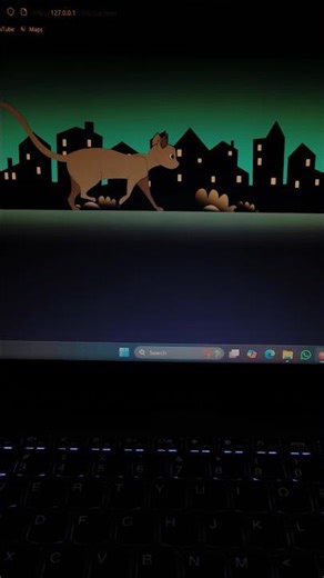 Night walk of 🐈 Using HTML and CSS ❤️#shorts #webanimation #htmlcss