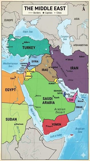 Map of Middle East Countries