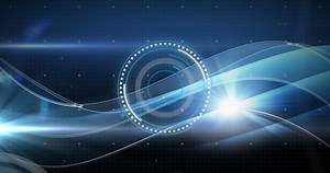 Animation of online security padlocks with computer circuit board in background. global connections, digital interface and security concept digitally generated video.