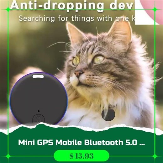Mini GPS Mobile Bluetooth 5.0 Tracker Anti-Lost Device Round Anti-Lost Device Pet Kids Bag Wallet…