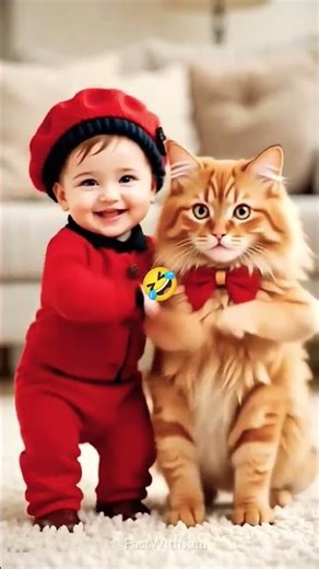 baby boy and cats dance funny 🤣