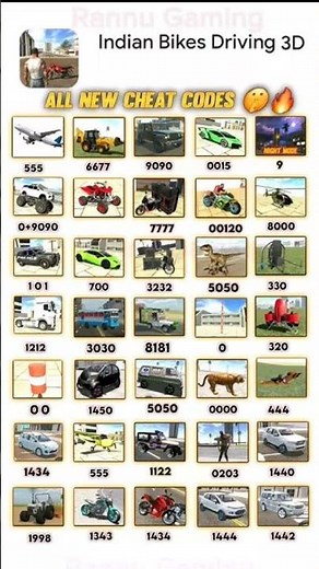 India bike driving 3D cheat code all cheat code #short