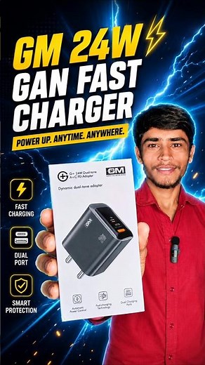 GM 24W GaN Charger ⚡ Fast Charging for iPhone & Android | Best Charger Under ₹500
