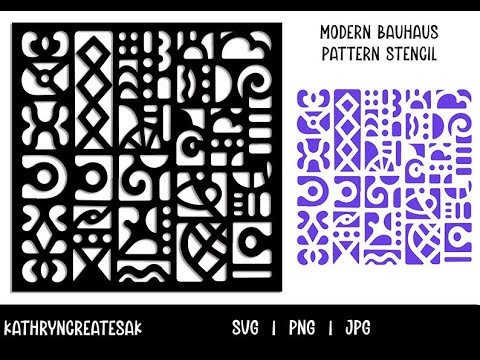 Modern Bauhaus Pattern Stencil | Abstract Geometric SVG for Cricut, Painting & Gelli Plate Printing