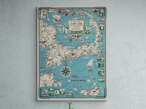 Vintage Cape Cod Map Print: 1955 Antike Landkarte Poster - Etsy.de