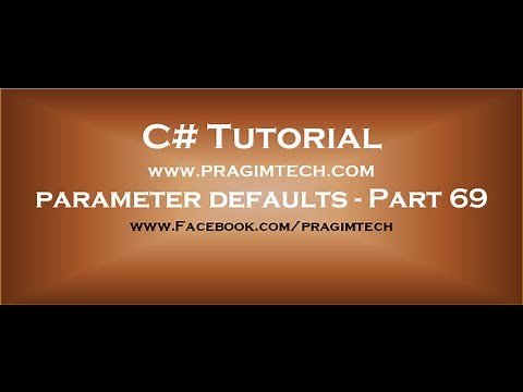 Part 69 Making method parameters optional by specifying parameter defaults