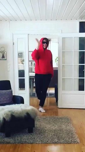 Dancing Routine in a Cozy Living Room Setting