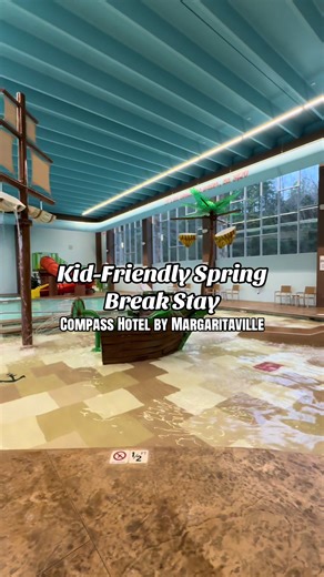 The perfect indoor pool for little ones year round. ☀️🕶️ The indoor pool at Compass Hotel by Margaritaville is perfect for kids (and grown-ups) to splash, swim, and play - no matter the weather. #pigeonforge #smokymountains #tennessee #compasshotel #indoorpool