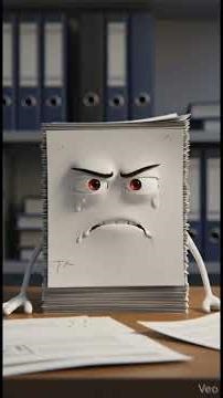 A chaotic office comes to life as everyday objects