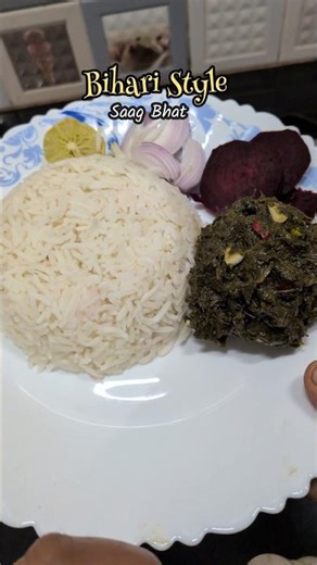 Bihari ka Saag Bhat | Mix Palak Saag recipe #shorts #palak #spinach #bihari #saag
