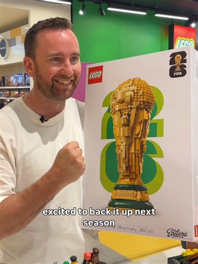 Congratulations on your new LEGO® Editions FIFA World Cup™ Official Trophy 🏆 Full credit goes to the LEGO design team for making this one happy. We just took it one instruction at a time to complete this LEGO set. Available online and in-store now. Link in bio to shop. #LEGO #WorldCup2026 #FIFA @cheepjokes
