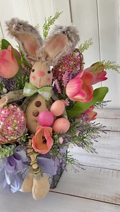 Easter Spring Bunny Tulip Centerpiece floral arrangement | Wreaths by Silvia