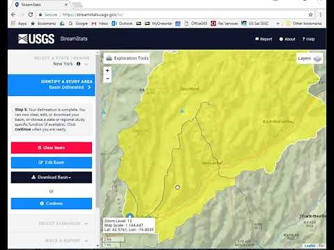 How do I delineate a watershed with StreamStats 2018?