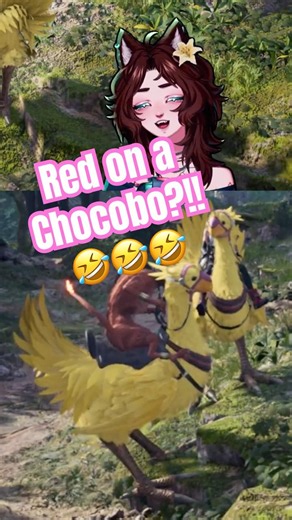 RED ON A CHOCOBO 🤣🤣🤣 #reaction #vtuber #moments