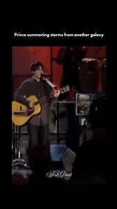 Prince, Tom Petty, Jeff Lynne, Steve Winwood, Dhani Harrison and others performing ‘While My Guitar Gently Weeps’ at the Rock & Roll Hall of Fame Induction Ceremony, Waldorf Astoria, New York City on March 15, 2004, with Prince summoning storms from another galaxy in a guitar solo that turned this all-star tribute into an immortal moment in rock history. Trivia: Prince’s closing solo—roughly two to three minutes—stole the show and is widely cited as one of Rock Hall’s greatest induction moments.