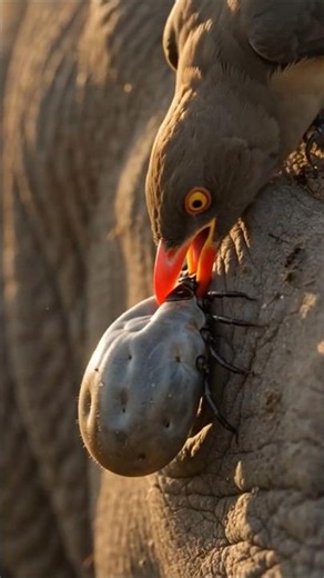 Oxpecker vs Giant Tick on a Hippopotamus | Incredible Macro Wildlife Documentary