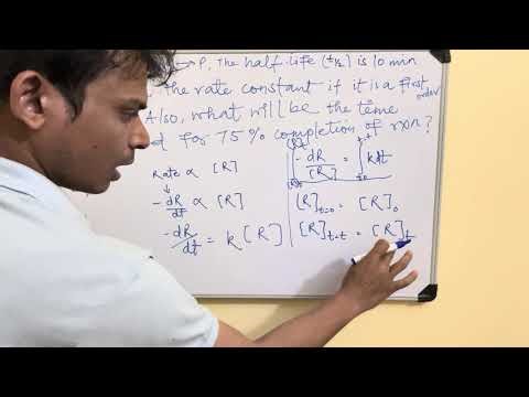 For a reaction R→P, the half-life (t 1/2​\t ) is 10 min. Calculate the rate constant if it